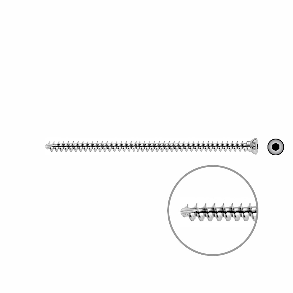 Spongiosaschraube 3,5 x 75mm selbstschneidend 