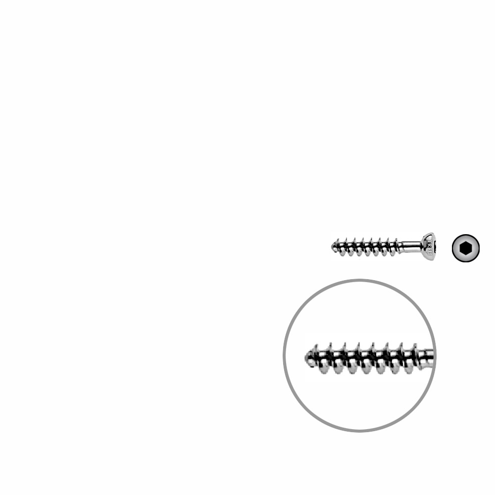 Cancellous Screw 4mm half thr. 22mm 