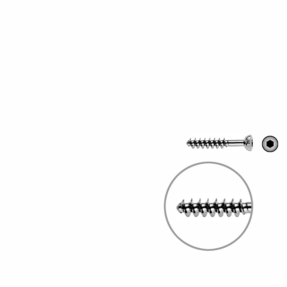 Cancellous Screw 4mm half thr. 24mm 