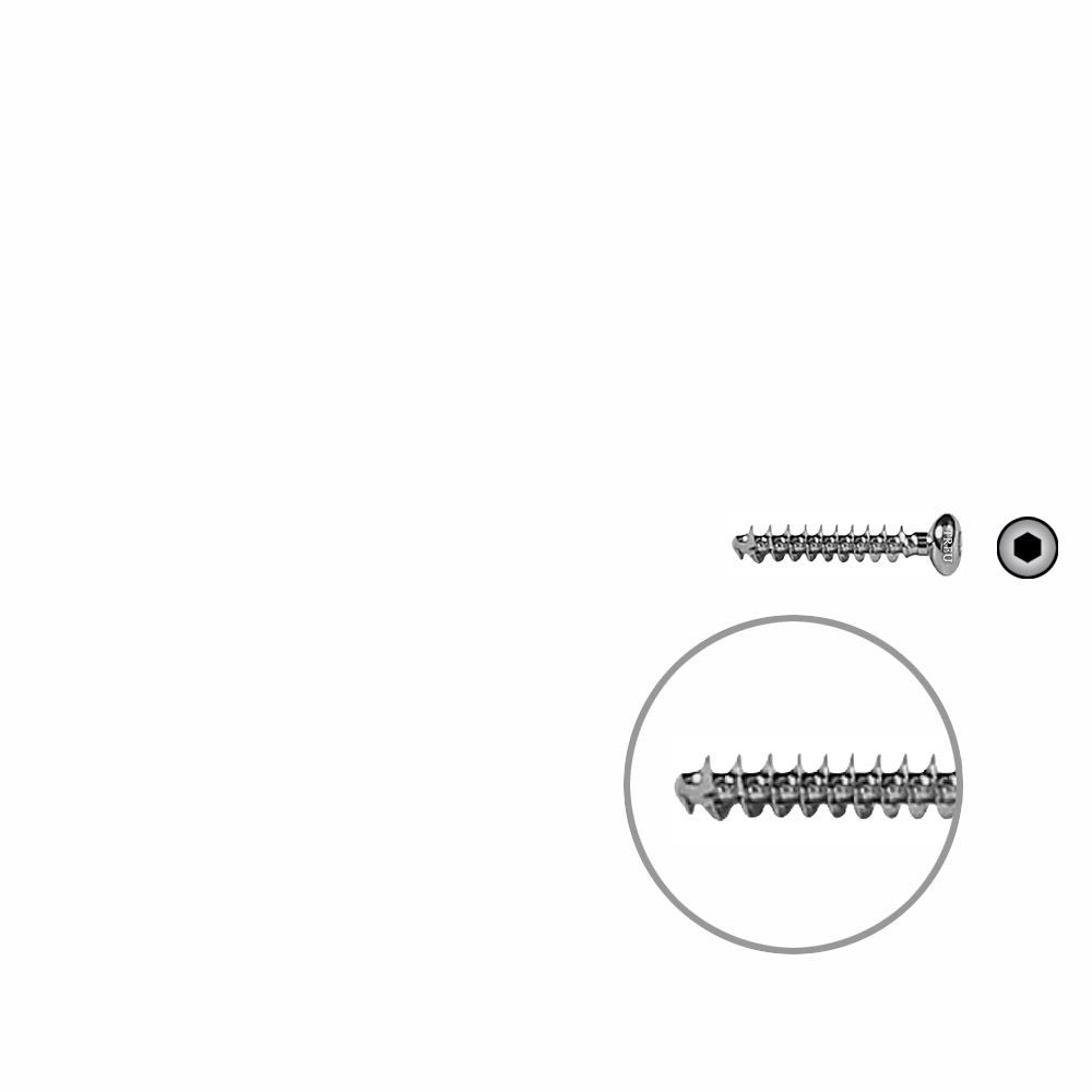 Cancellous Screw 4mm full thr. 22mm selfcutting 