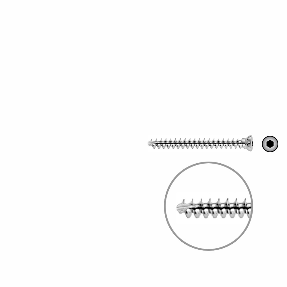 Cancellous bone screw 4mm VG 38mm 