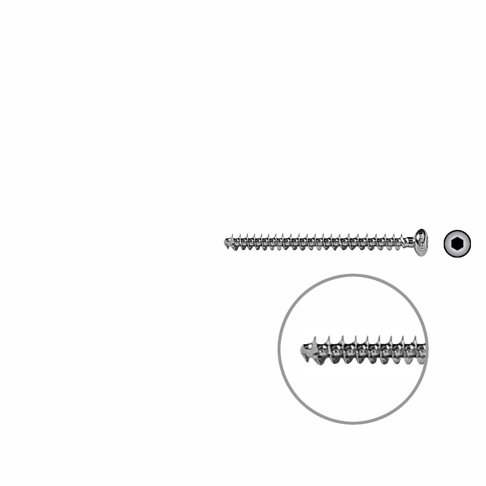 Cancellous bone screw 4mm VG 44mm 