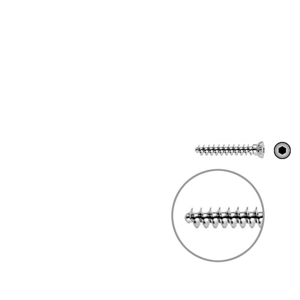 Cancelllous Screw 4mm full thr. 24mm 