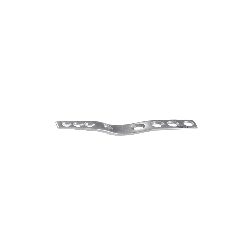 Plate for arthrodesis, arched, 8 Holes with standard bending 