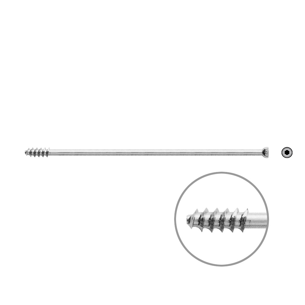 Hollow Screw 7 x 120mm thread 16mm 