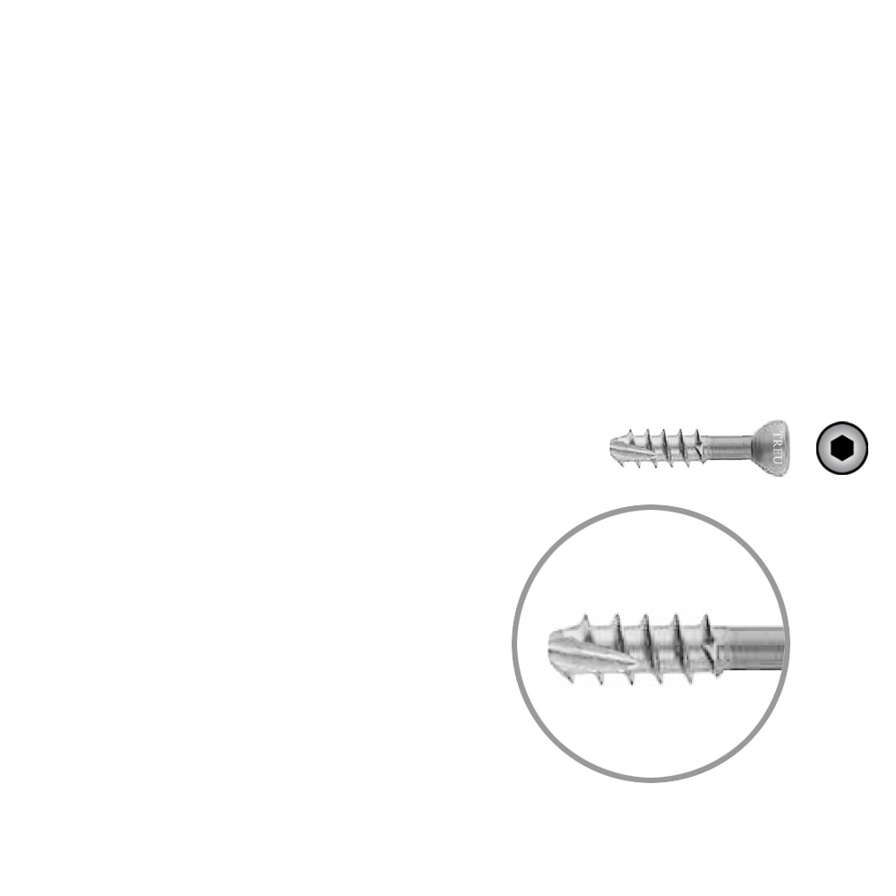 Hollow Screw 7 x 30mm thread 16mm SELF TAPPING 