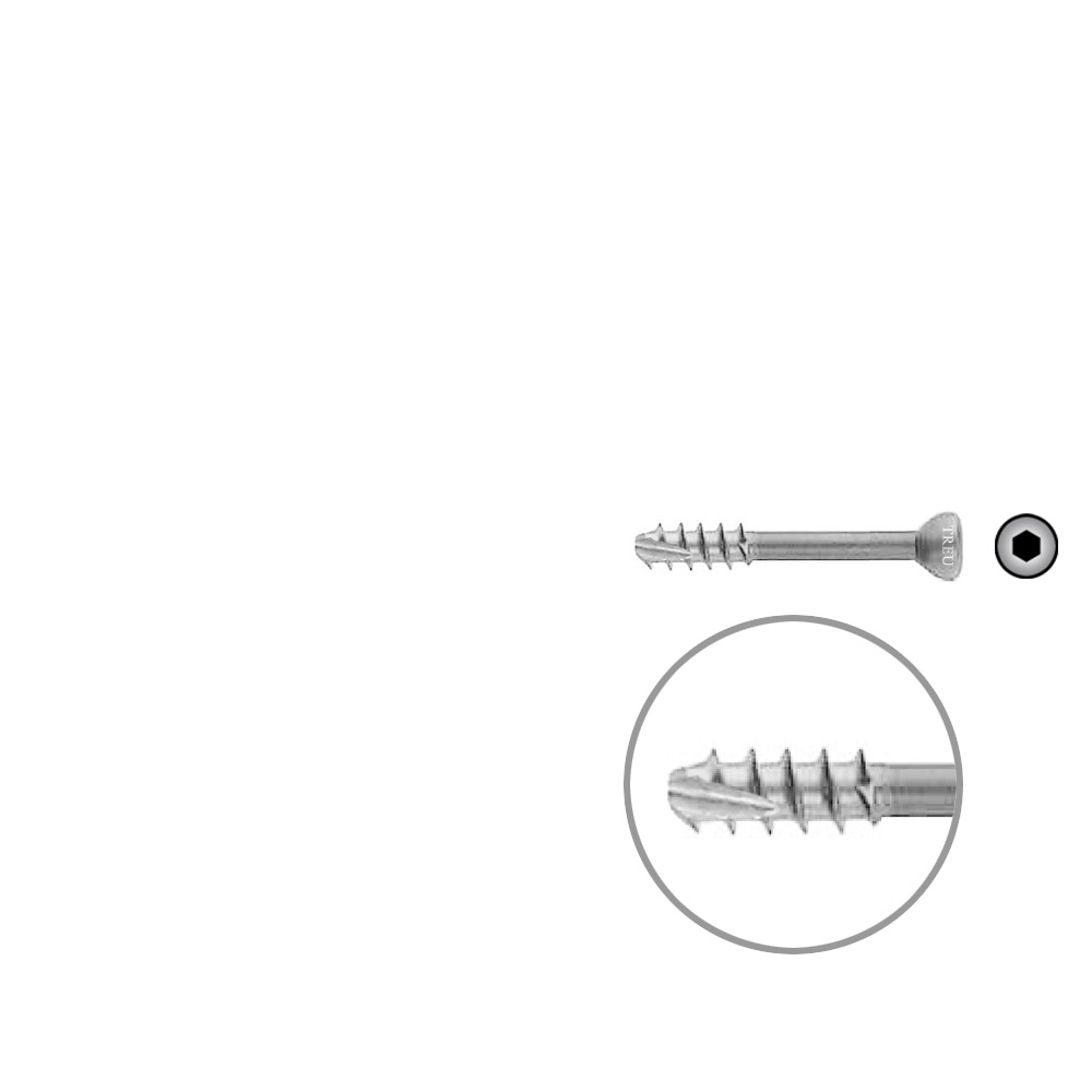 Hohlschraube 7mm Dia x 45mm 16 G SELBSTSCHNEIDEND 