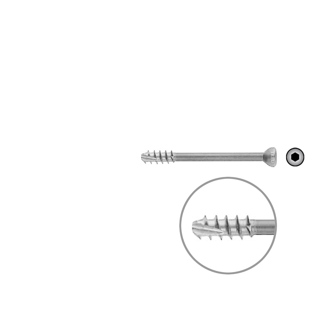 Hollow Screw 7 x 65mm thread 16mm SELF TAPPING 