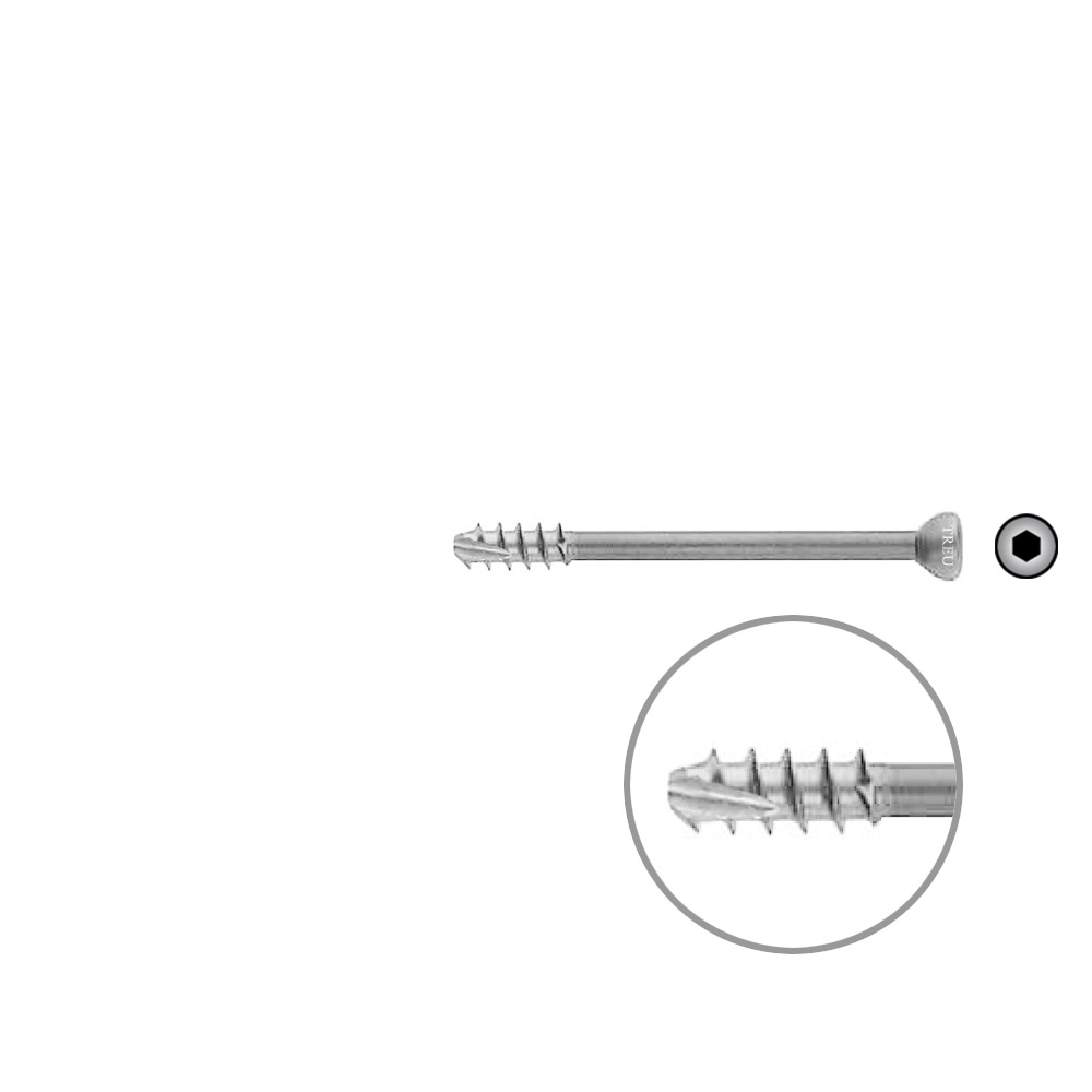 Hollow Screw 7 x 70mm thread 16mm SELF TAPPING 