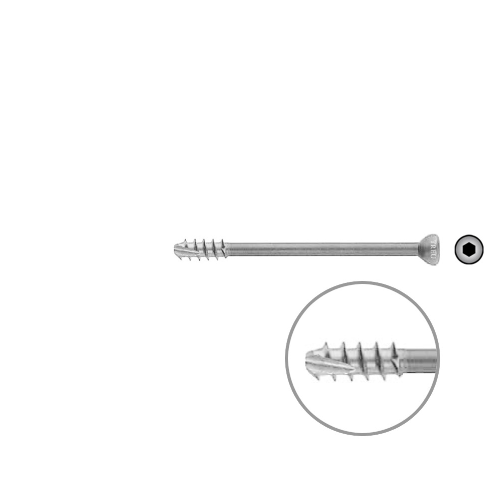 Hollow Screw 7 x 80mm thread 16mm SELF TAPPING 