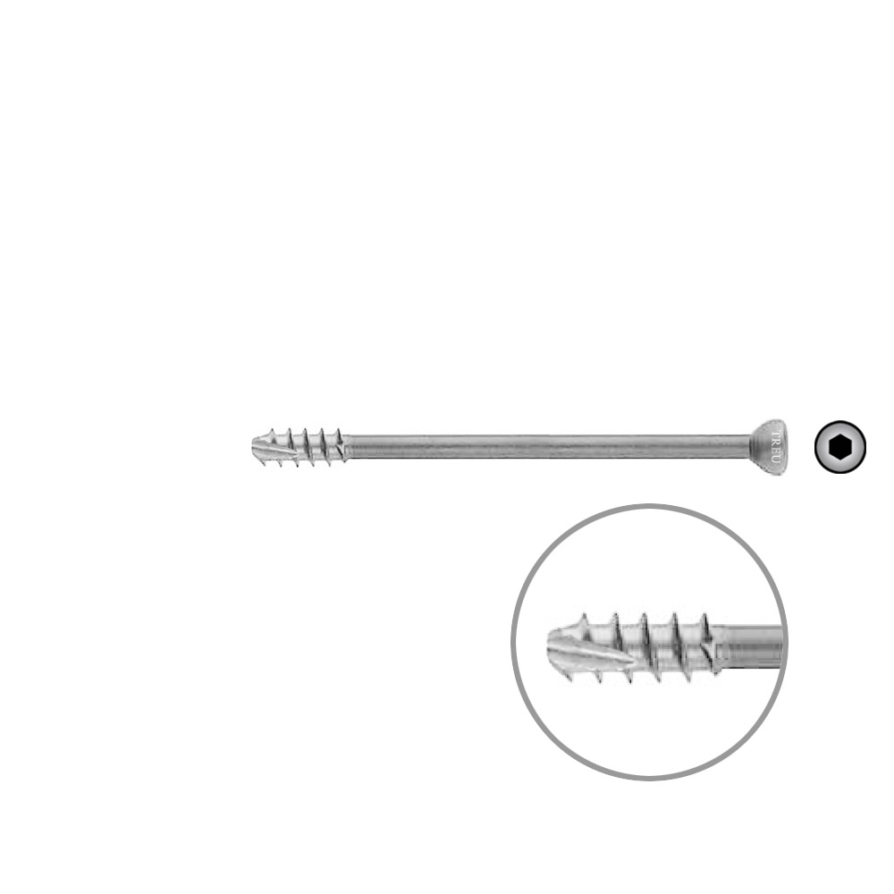 Hollow Screw 7 x 90mm thread 16mm SELF TAPPING 