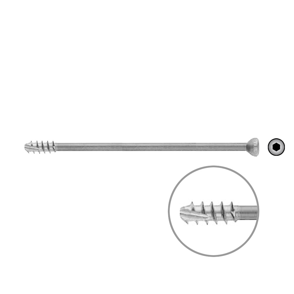 Hollow Screw 7 x 120mm thread 16mm SELF TAPPING 