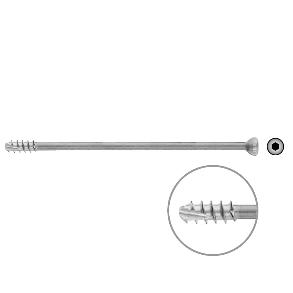 Hollow Screw 7 x 130mm thread 16mm SELF TAPPING 