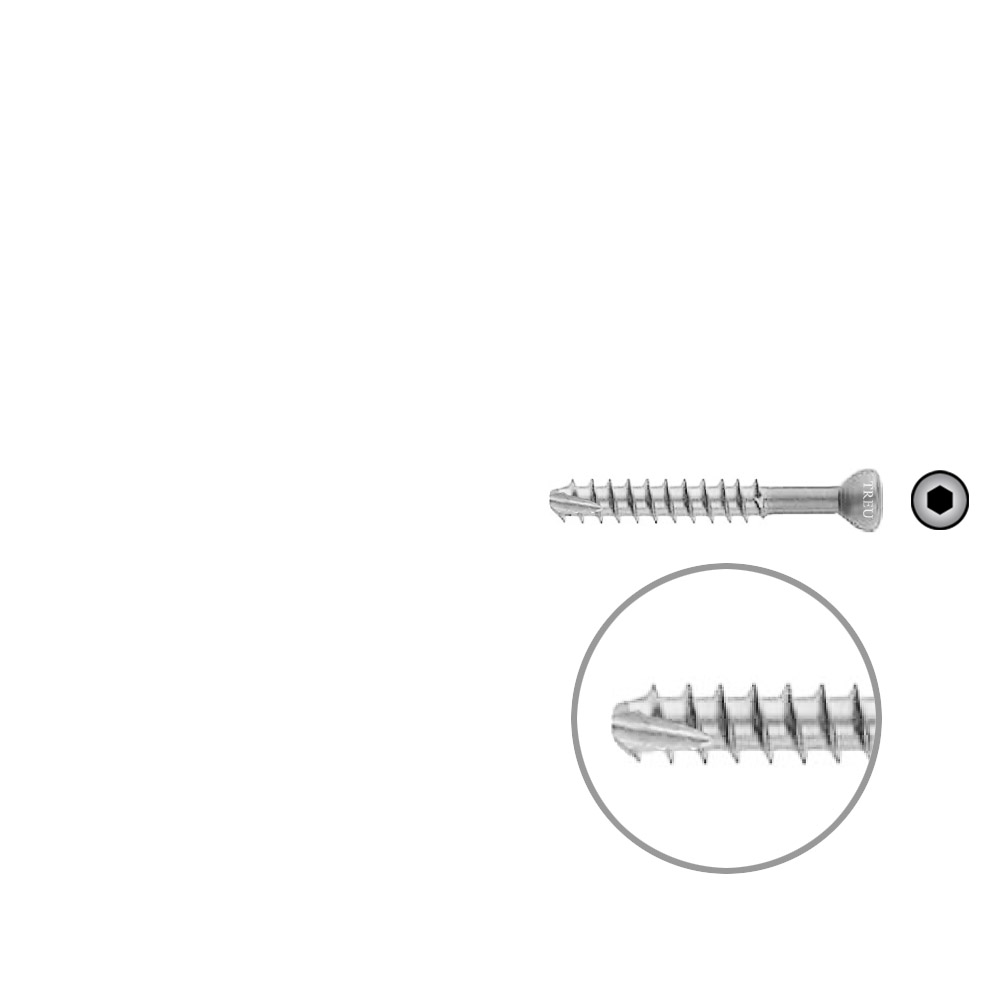 Hollow Screw 7 x 50mm thread 32mm SELF TAPPING 