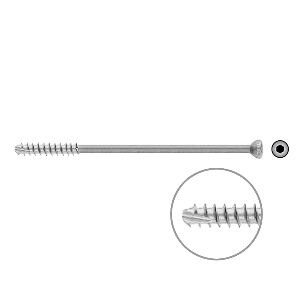 Hollow Screw 7 x 125mm thread 32mm SELF TAPPING 