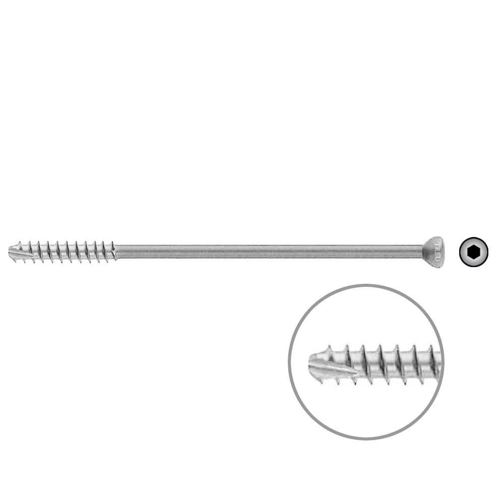 Hollow Screw 7 x 130mm thread 32mm SELF TAPPING 