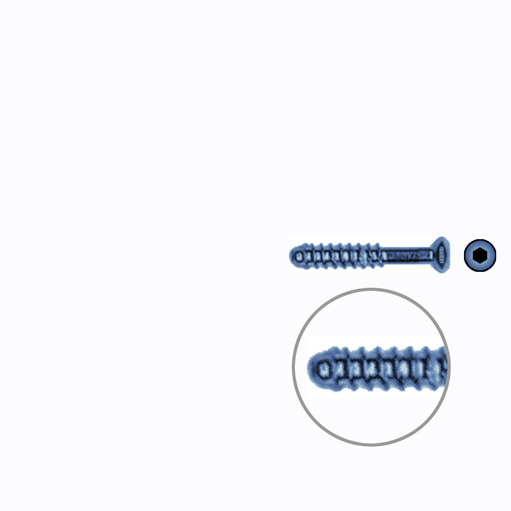 Hollow Screw 3,5 x 22mm thread 7mm SELF TAPPING TITANIUM 