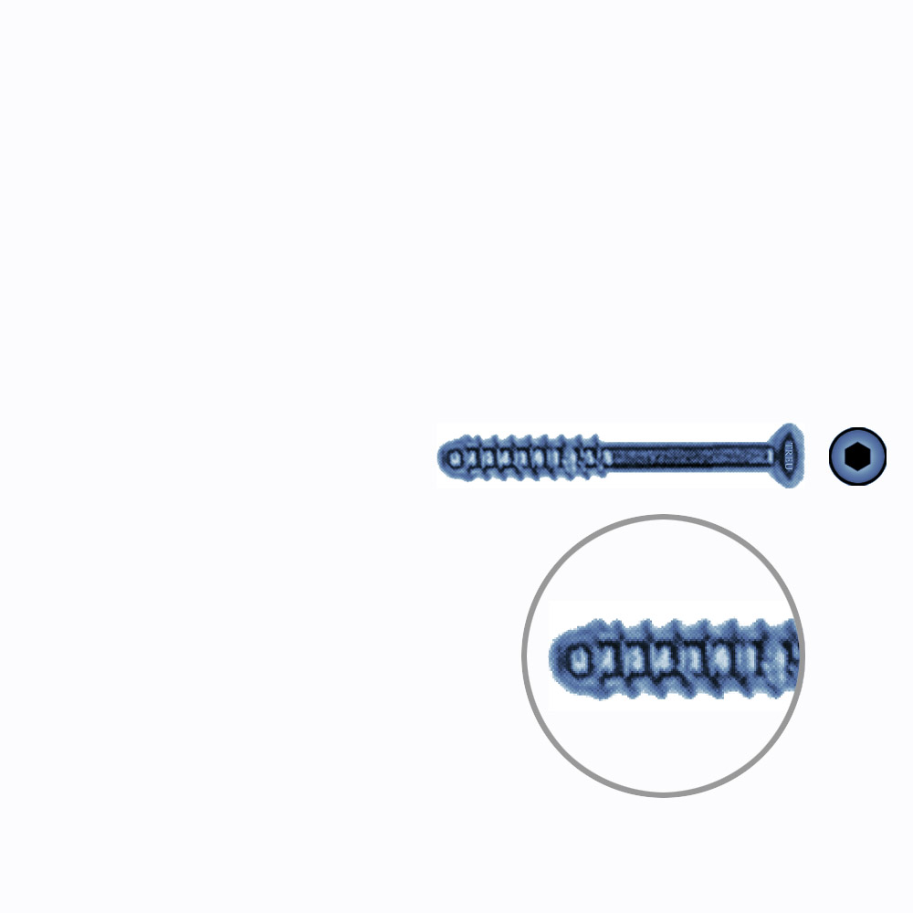 Hollow Screw 3,5 x 28mm thread 9mm SELF TAPPING TITANIUM 