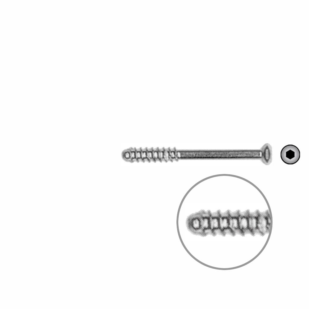 Hollow Screw 3,5 x 34mm thread 11mm SELF TAPPING 