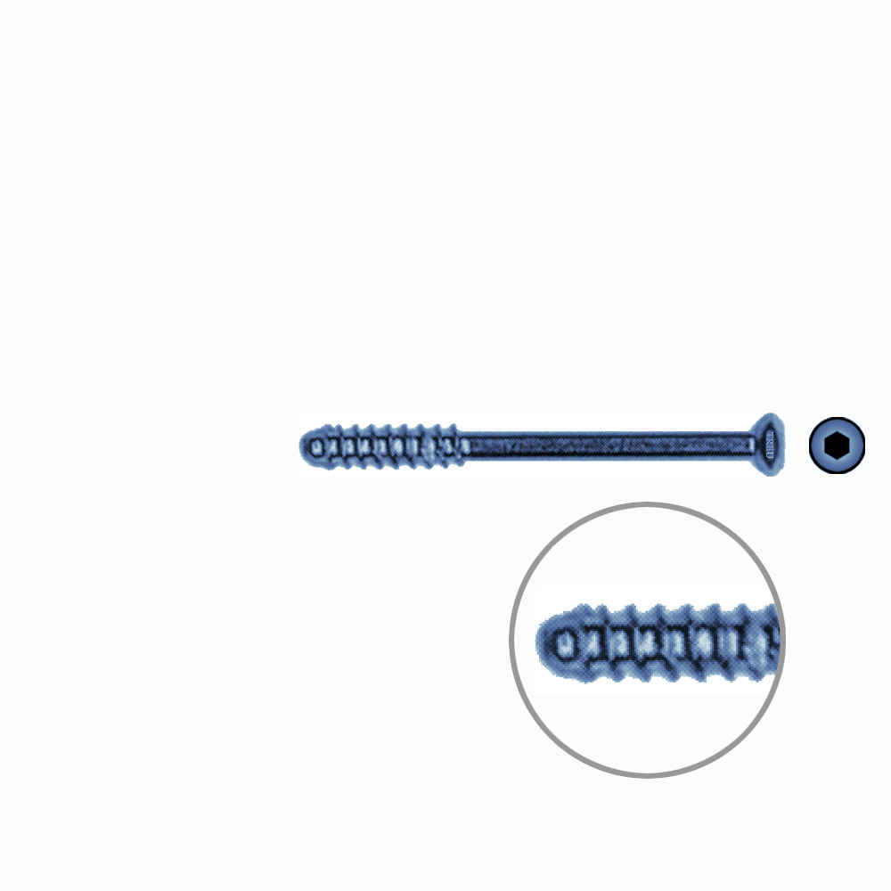 Hollow Screw 3,5 x 38mm thread 12mm SELF TAPPING TITANIUM 