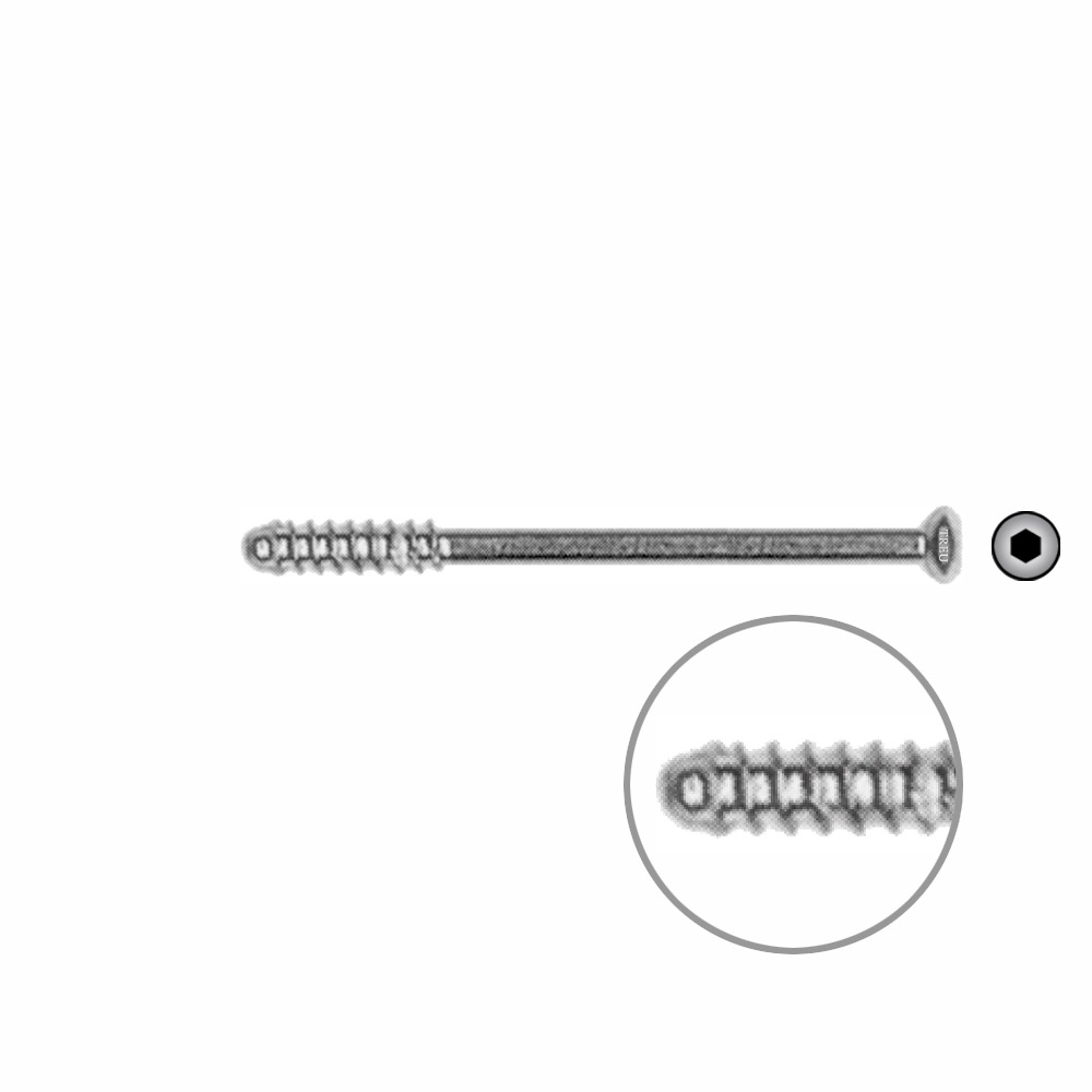 Hohlschraube 3,5 x 46mm 15mm Gew. SELBSTSCHNEIDEND 