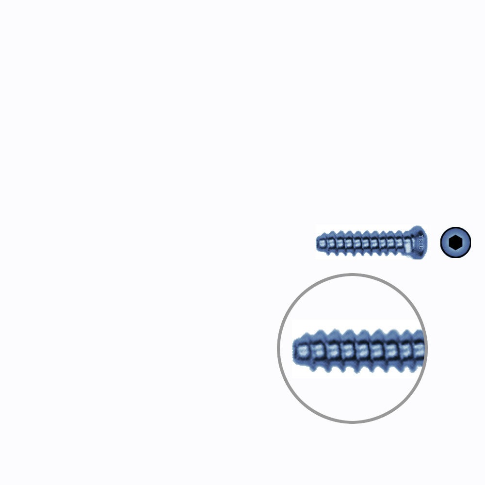 Hollow Screw 3,5 x 16mm full thread SELF TAPPING TITANIUM 