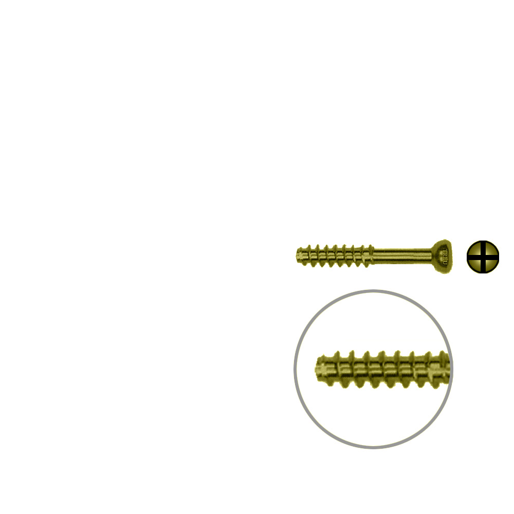 Hohlschraube 3,0 x 18mm Titan Gewindelänge 5mm, SELBSTSCHNEIDEND 