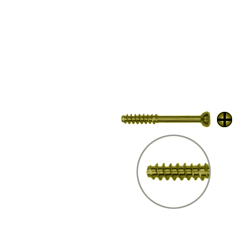 Titan cannulated screw, selfcutting Ø 3,0 x 22mm, thread length 5mm 