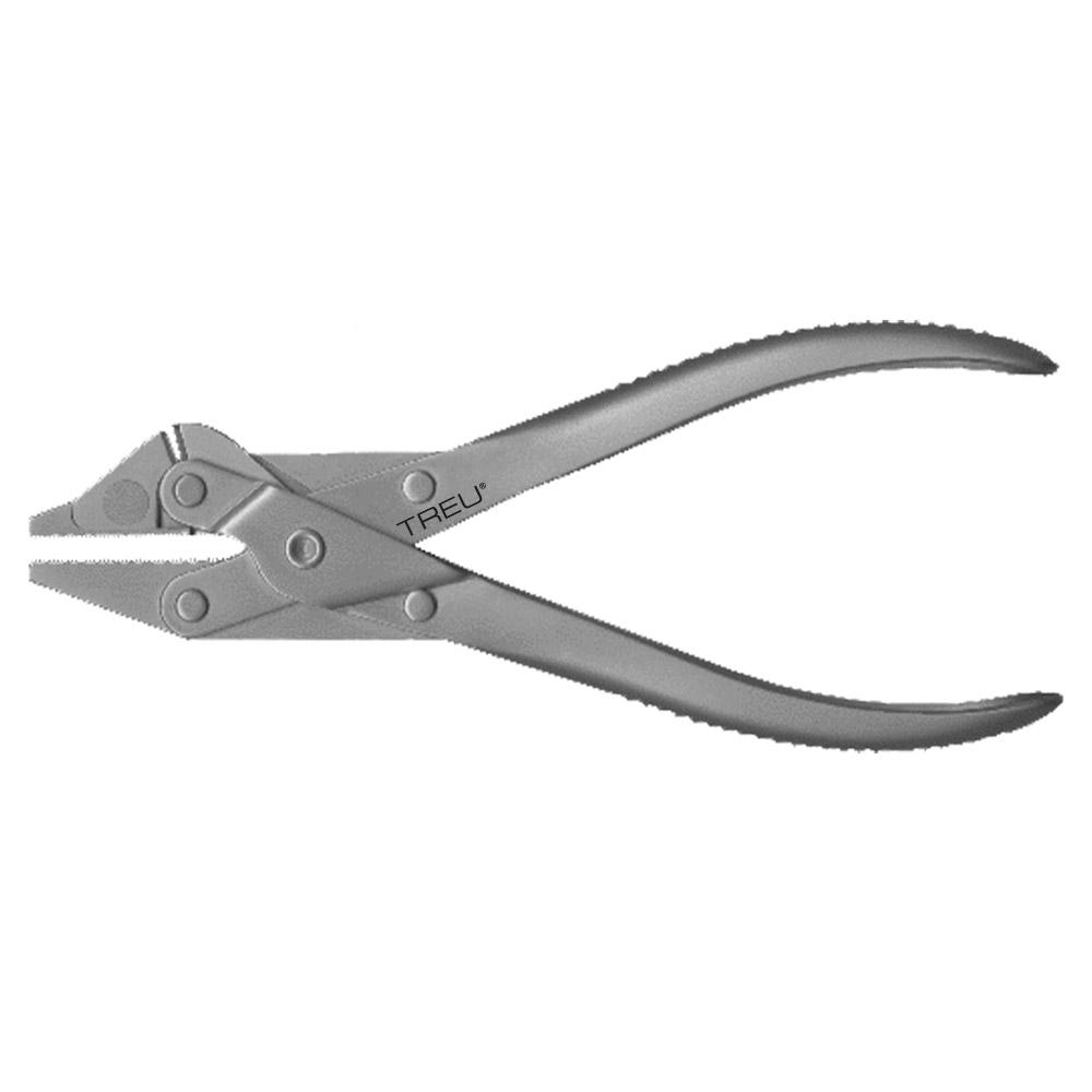 Flat-nosed pliers stainless 180mm with lateral wire cutter 