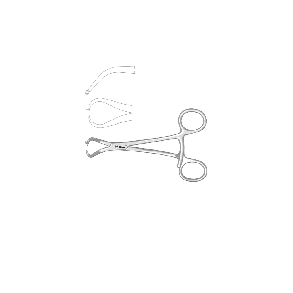 Bone Reduction Forceps curved with guide 13,0cm 